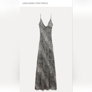 Zara Black and White Animal Print Dress